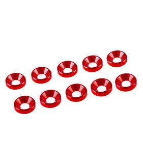3 mm. ALU. WASHER RED (10 pcs)