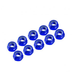 3 mm. ALU. NYLON NUT BLUE (10pcs)