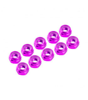 3 mm. ALU. NYLON NUT PINK (10pcs)