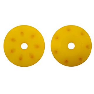 16MM CONICAL SHOCK PISTONS YELLOW (1.2MM X 7 ANGLED HOLES) (2PCS)