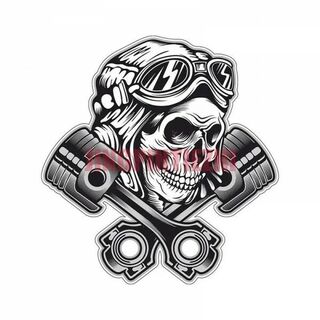 Piston Skull Water Proof Decal