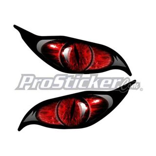 2 X Red Evil Eye Waterproof Vinyl Decals