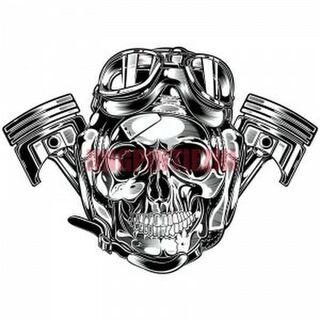 Waterproof Skull Decal Silver