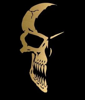 Waterproof Half Skull Decal Large