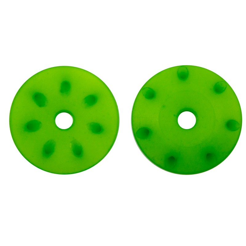 16MM CONICAL SHOCK PISTONS GREEN (1.3MM X 7 ANGLED HOLES) (2PCS)
