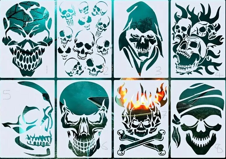 Cool Skull Stencil Designs Gothic Sign With Skull Stencil Grunge