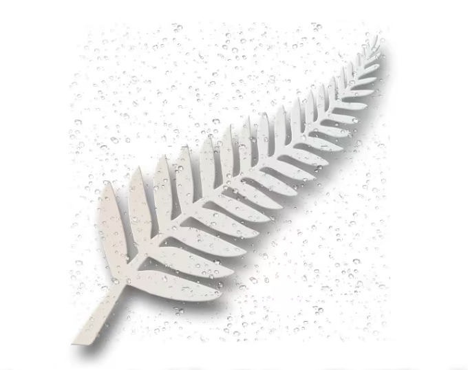 Large White NZ Fern Waterproof Decal