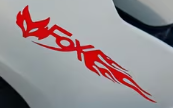 Fox Flame Waterproof Decal x 2