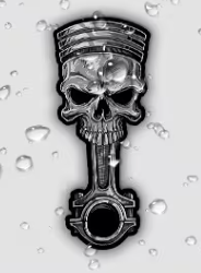 Skull Piston Waterproof Decal x 2