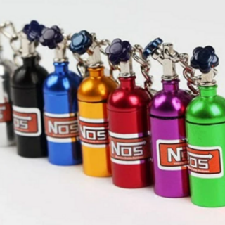 Metal NOS MINI NITROUS OXIDE BOTTLE KEYRING