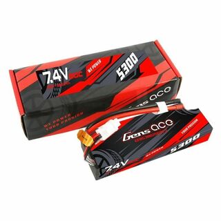 Gens Ace GA5300-2S60-HC-XT60-DP 5300mAh 2S 7.4v 60C Hard Case with XT60 Plug And XT60-T Plug Adapter and XH Balance