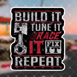 Build it Race it Waterproof Decal